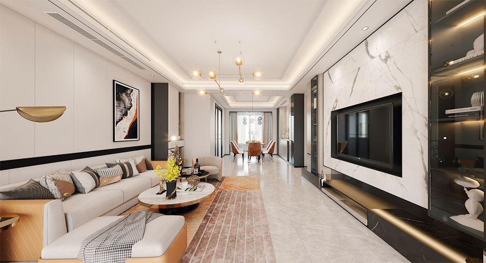 昭通室内装修潘村公寓四居180平米-现代轻奢风格室内设计家装案例