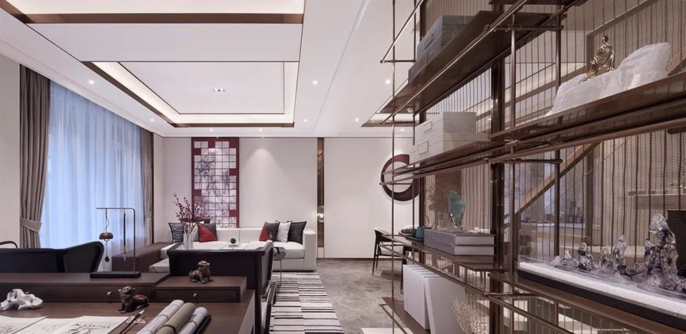 昭通室内装修中和坊别墅230平米-新中式风格别墅室内设计家装案例