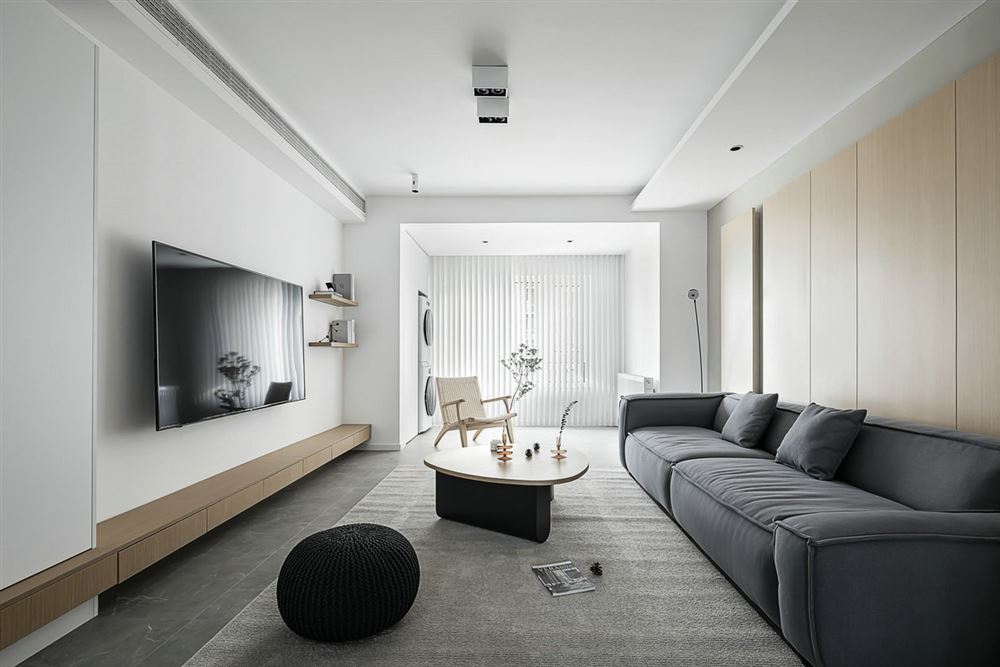 昭通室内装修恒福新里程花园120平方米三居-现代极简风格室内设计家装案例