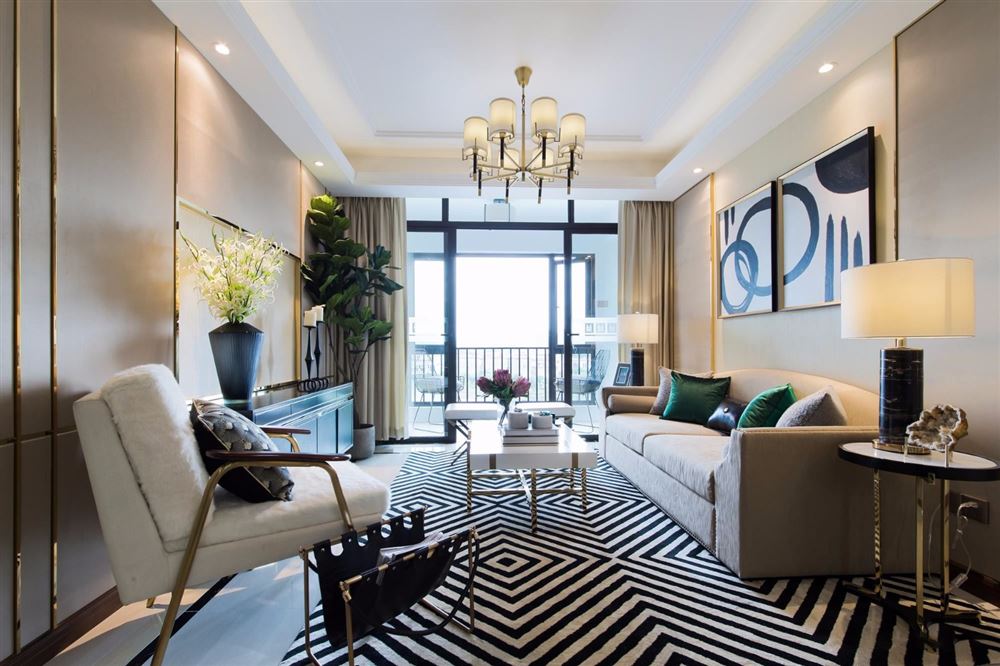 昭通室内装修雅居蓝湾98平方米三居-现代轻奢风格室内设计家装案例