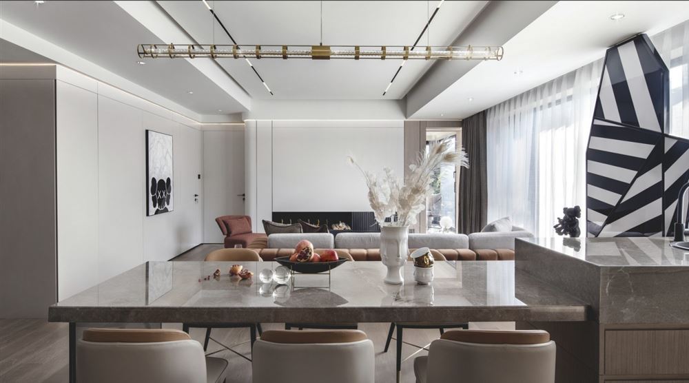 昭通室内装修美的御海东郡160平方米平层-现代轻奢风格室内设计家装案例