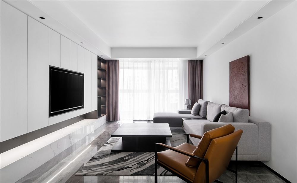 昭通装修设计锦江国际新城126平方米三居-现代极简风格室内家装案例效果图