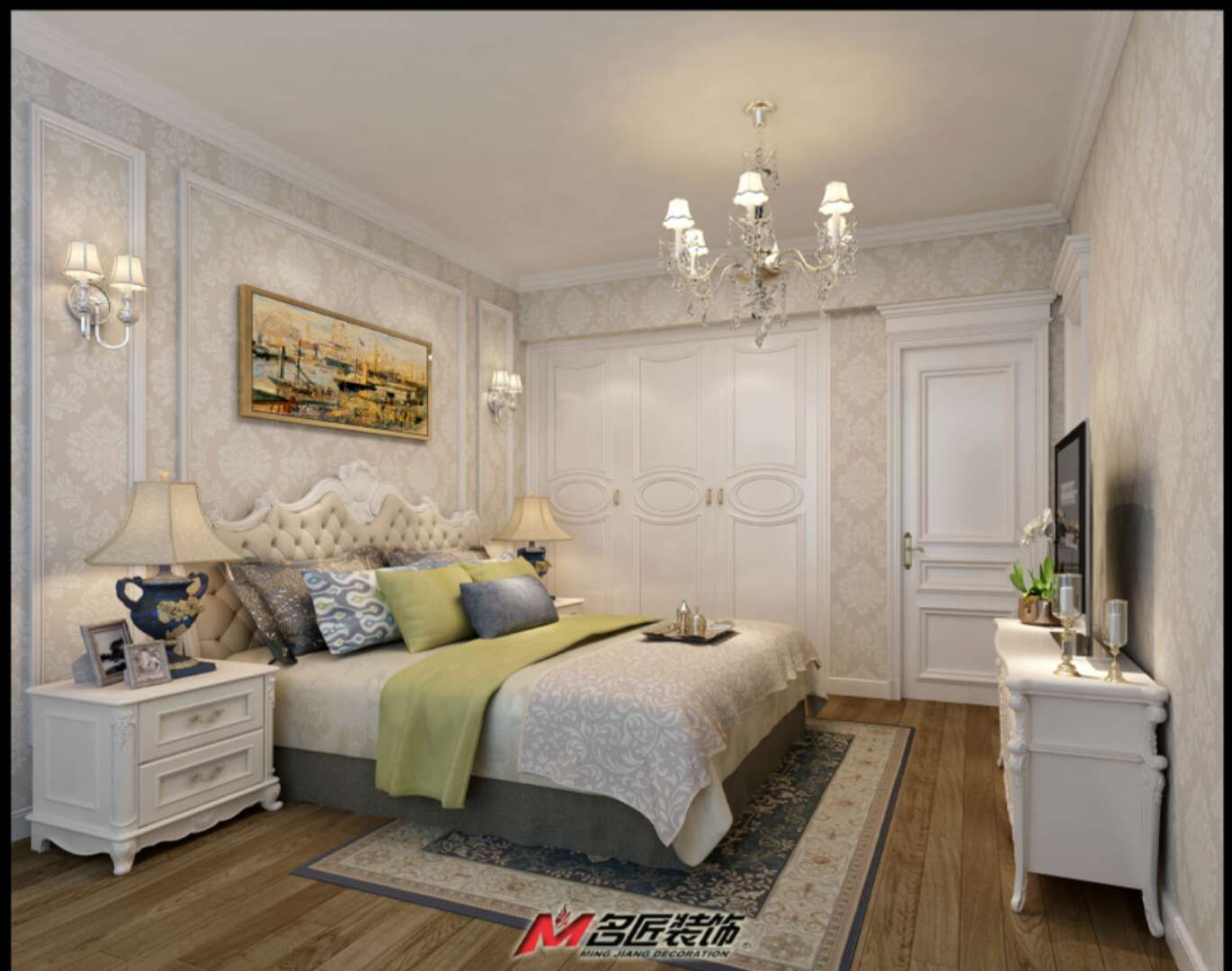 欧式风格室内装修设计效果图-保利天悦四居185平米-室内卧室装修设计