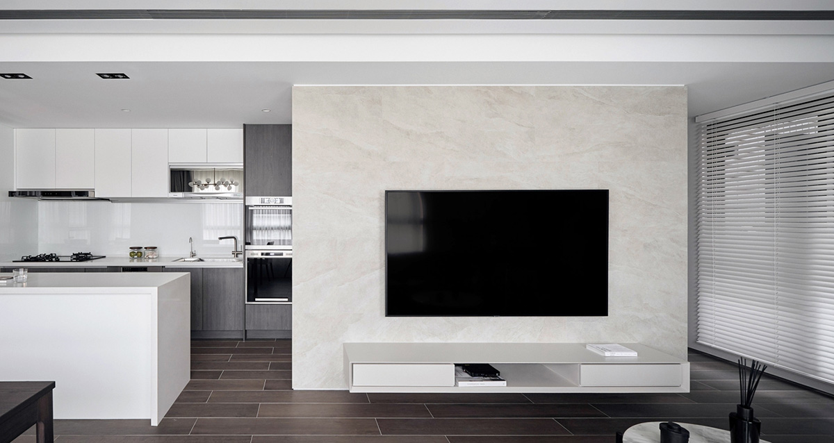 现代简约风格家装设计室内装修效果图-电视背景墙