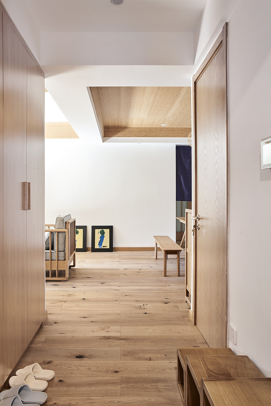 日式简约原木风格家装设计室内装修效果图-玄关
