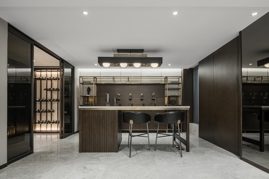 新中式风格室内家装案例效果图-酒柜