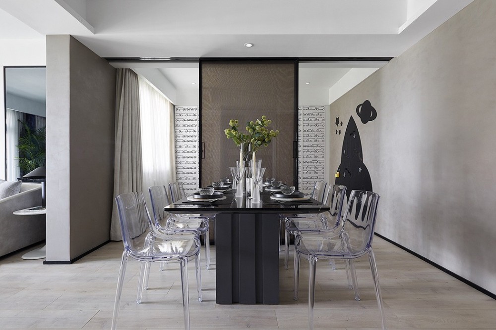 现代简约风格室内家装案例效果图-餐厅餐桌椅