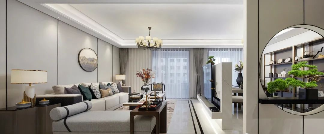 现代新中式风格室内设计家装案例-客厅沙发