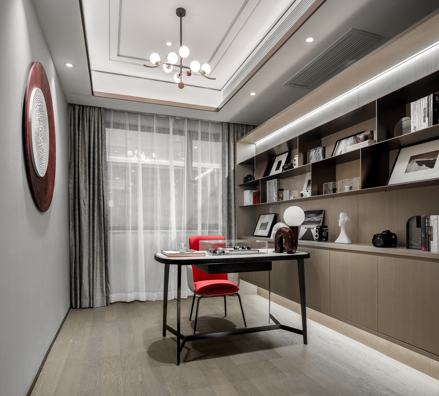 现代新中式风格室内设计家装案例-书房